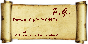 Parma Gyárfás névjegykártya